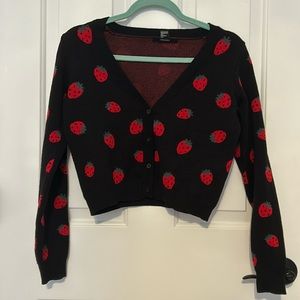 Forever 21 Strawberry Tank and Cardigan crop top